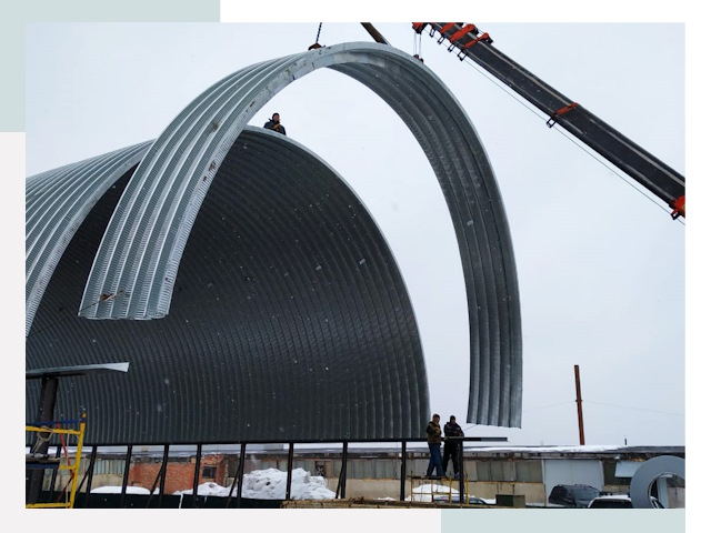 Полукруглые ангары в Йошкар-Оле
